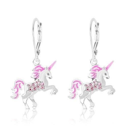 Chanteur - Crystal Enamel Unicorn Leverback Earrings