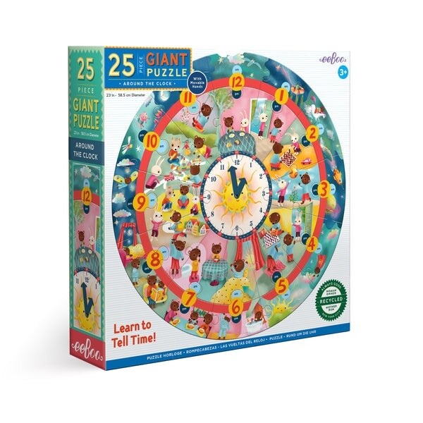 eeBoo 25pc Puzzle- Around The Clock