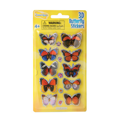 Insect Lore 3D Butterfly Sticker- Orange