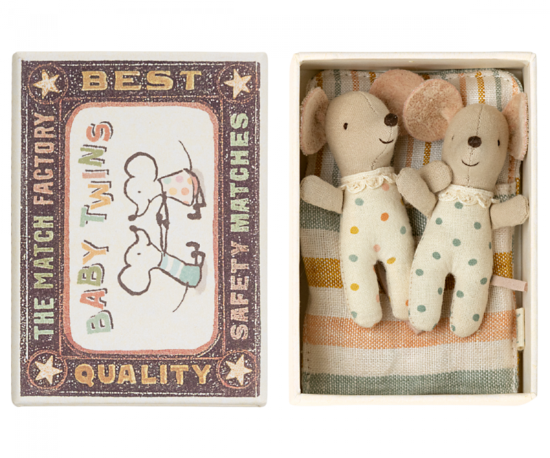 Maileg Baby Mice Twins in matchbox