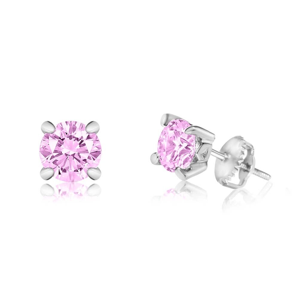 Chanteur - CZ October Birthstone Tourmaline Screwback Earrings