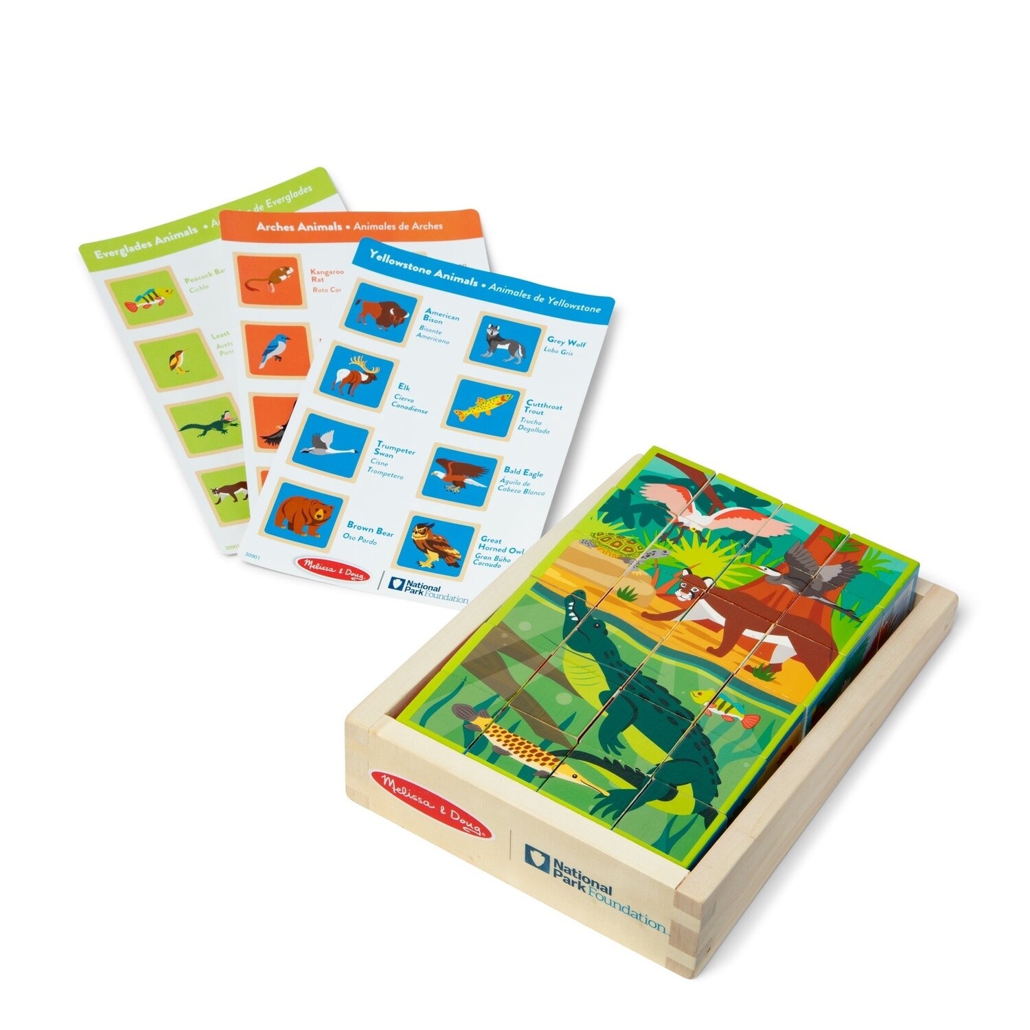 Melissa &amp; Doug National Parks Alphabet &amp; Animals Cube Puzzle