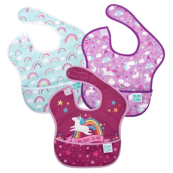 Bumkins 3 pack superbib- unicorns &amp; rainbows