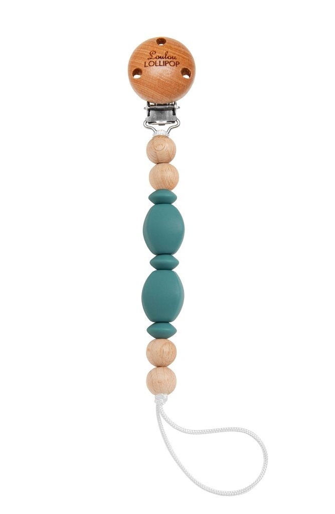 Loulou lollipop pacifier clip- soleil teal