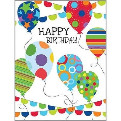 GINA B DESIGNS - Birthday Greeting Card - Balloons &amp; Banners
