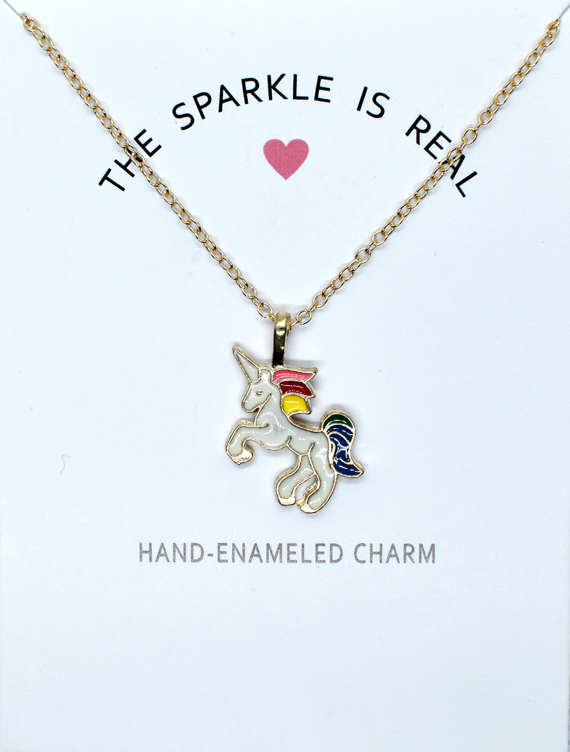 Unicorn Charm Necklace- Enamel