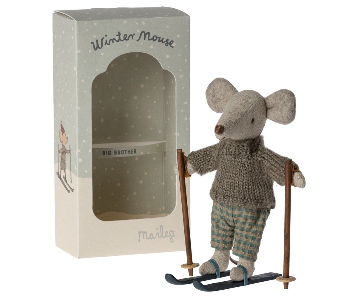 Maileg winter big brother mouse with ski set