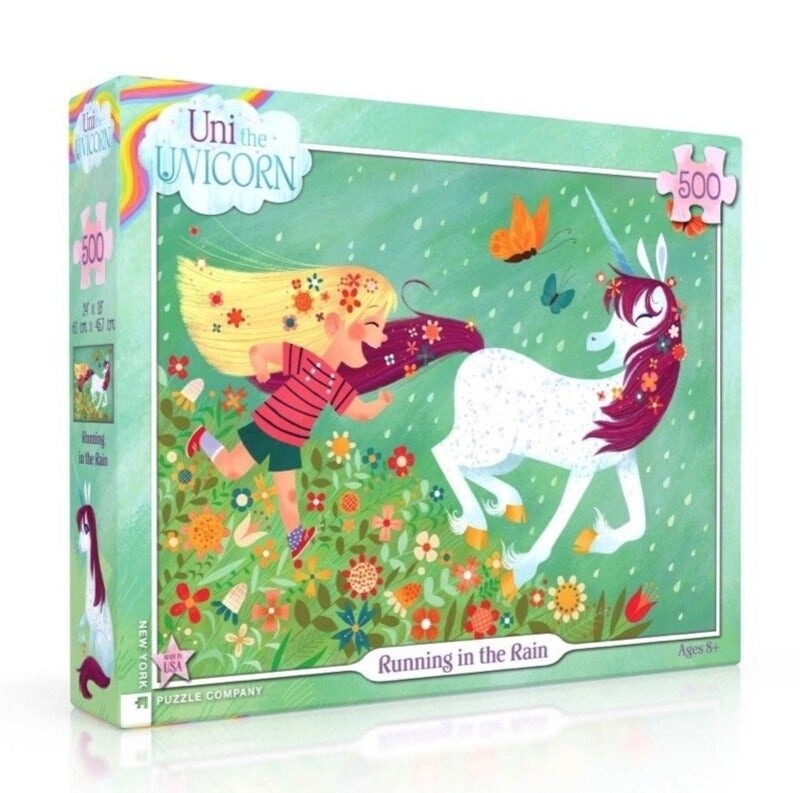 New York Puzzle Uni the Unicorn 500pc puzzle- Running in the Rain
