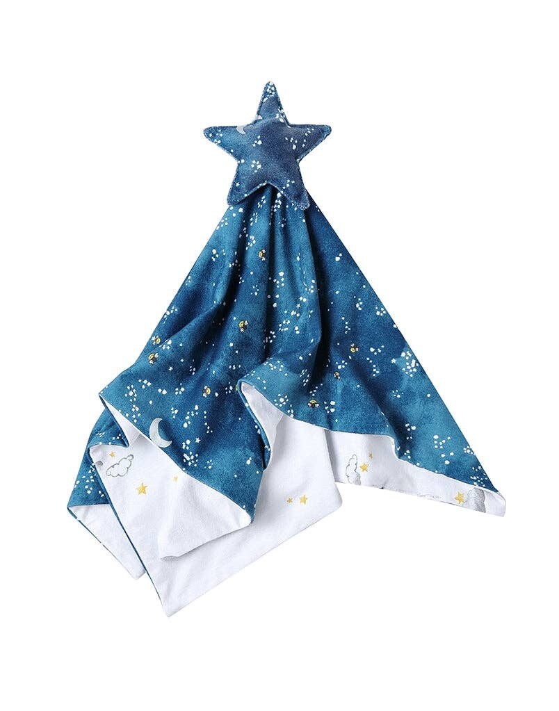 Organic Cotton Muslin Lovey Security Blanket With Plush Toy