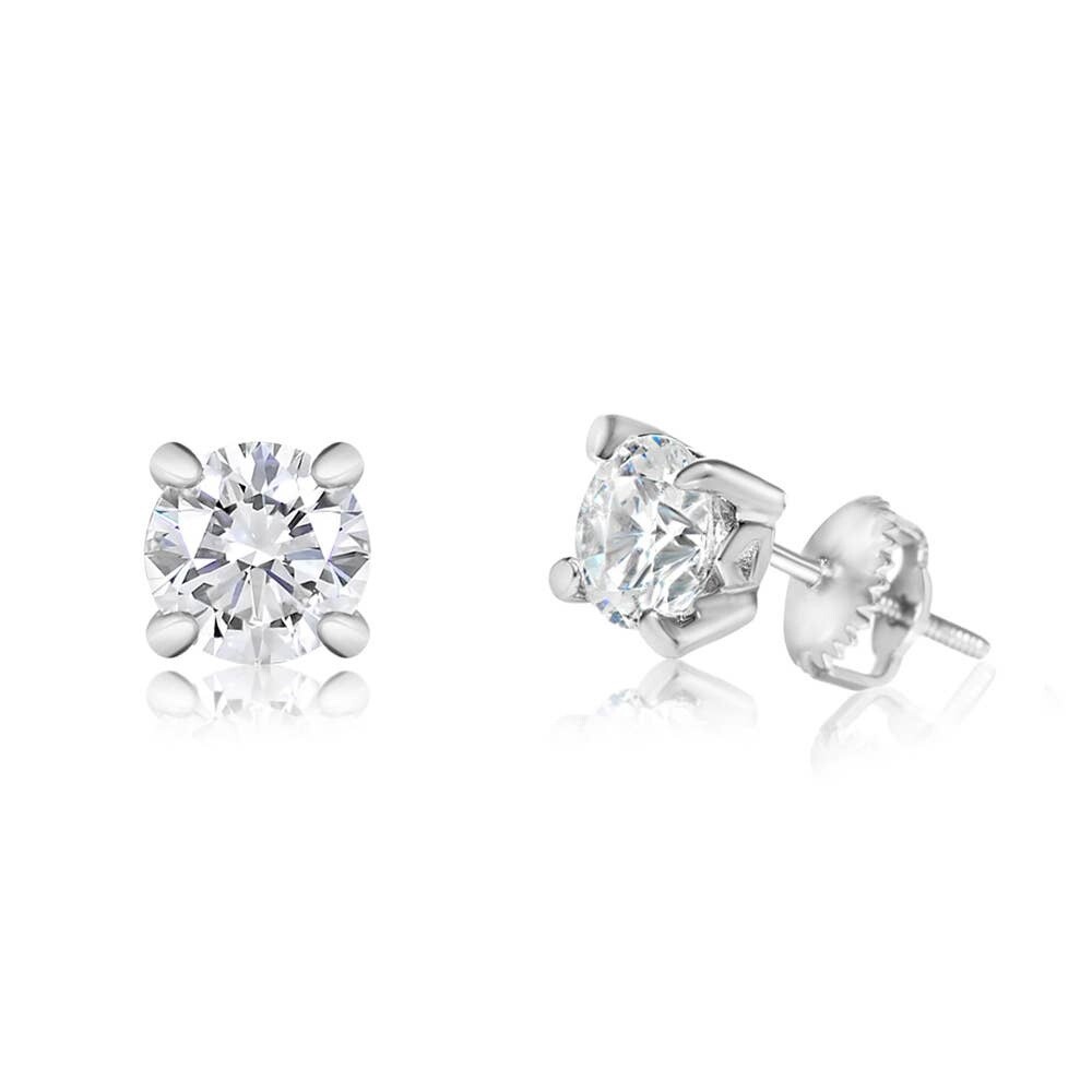 Chanteur Screwback Earrings- CZ April Birthstone Diamond