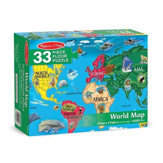 Melissa &amp; Doug World Map Floor Puzzle (33 pc)