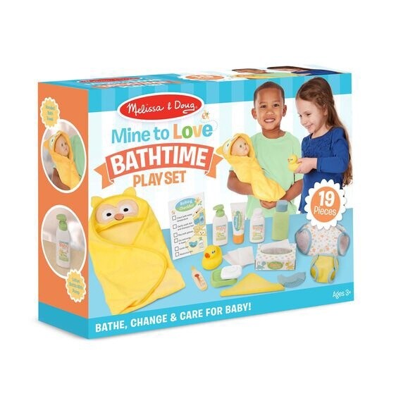Melissa &amp; Doug mine to love doll changing &amp; bathtime playset