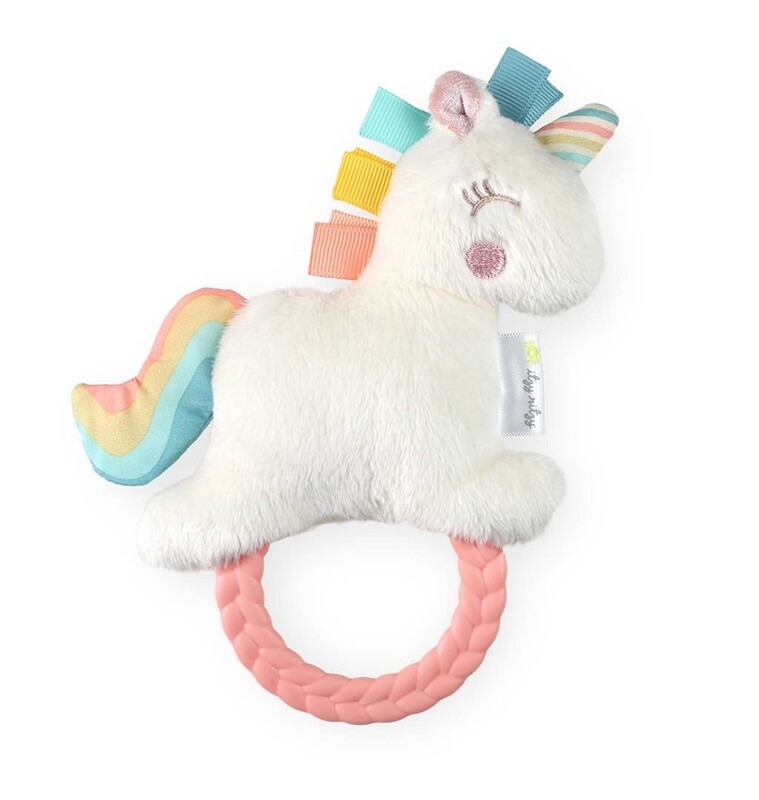 Itzy Ritzy - Unicorn Ritzy Rattle Pal  Plush Rattle Pal with Teether