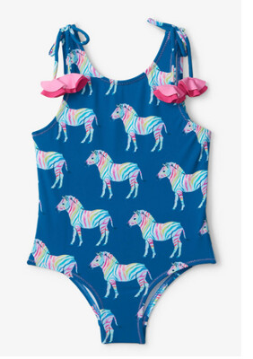 Hatley Rainbow Zebra Swimsuit- Blue
