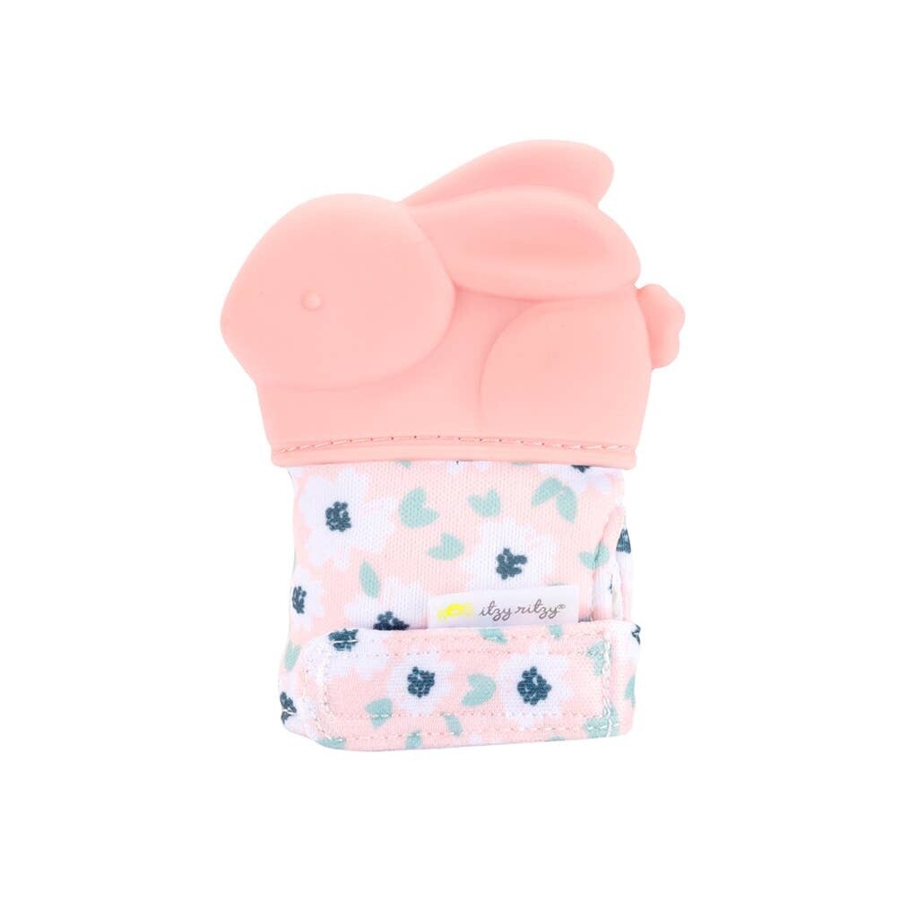 Itzy Ritzy Silicone Teething Mitts - Light Pink Bunny