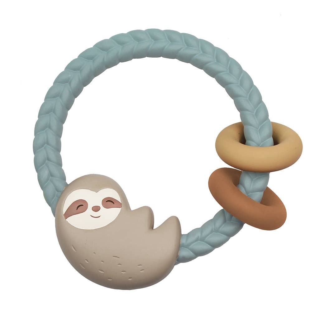 Itzy Ritzy Rattle  Silicone Teether Rattles- Sloth