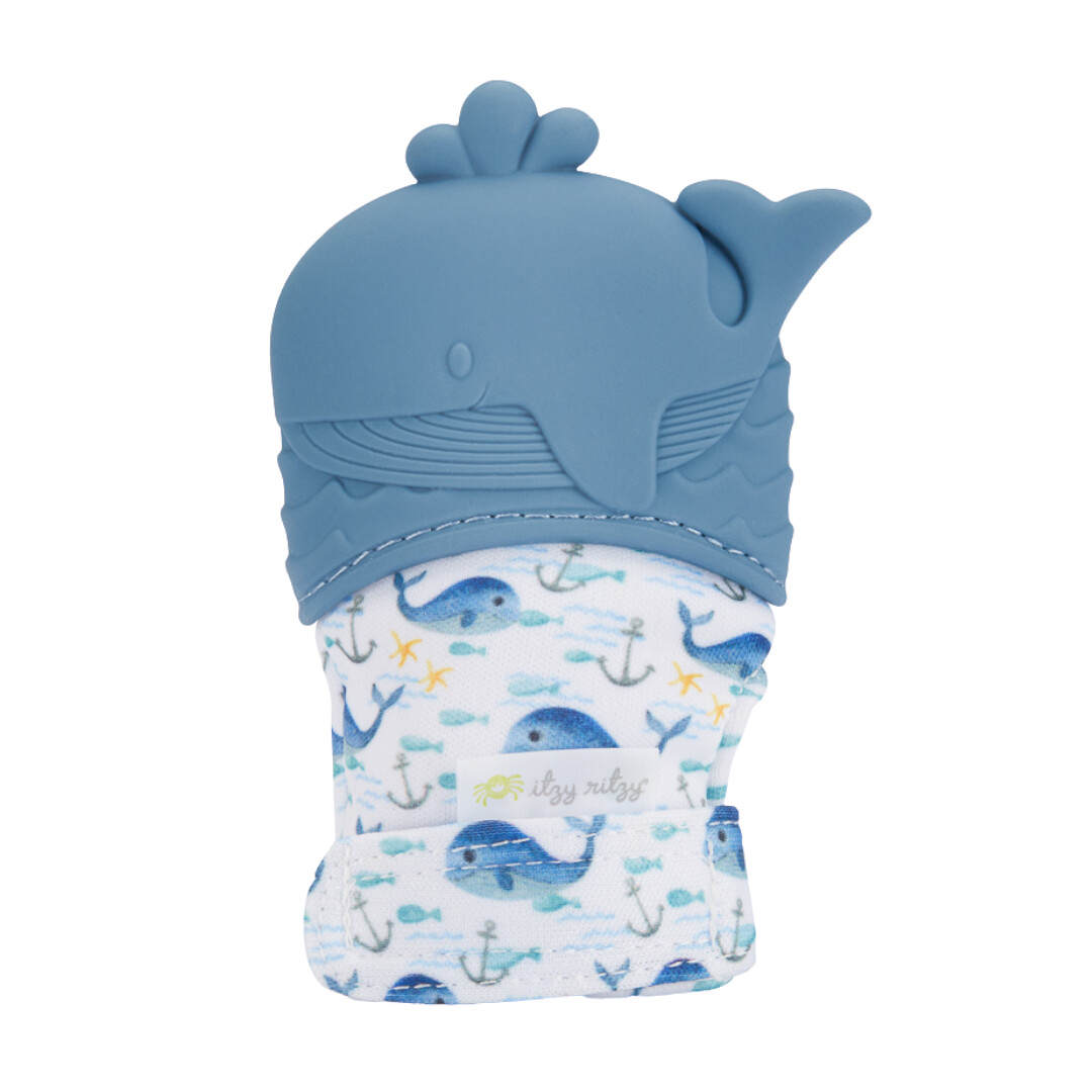 Itzy Ritzy Silicone Teething Mitts - Blue Whale