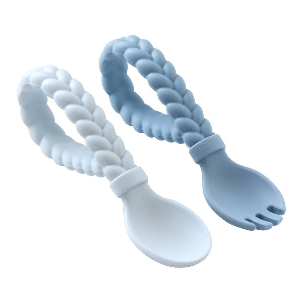 Itzy Ritzy - Sweetie Spoons  Spoon + Fork Set- Blue