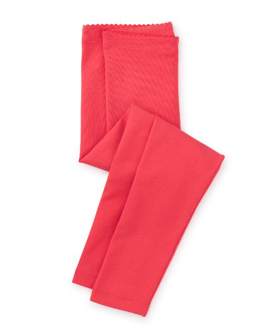 Tea Girls Solid Leggings- Scarlet