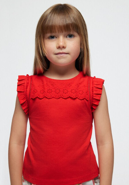 Mayoral Eyelet Tank Top- Red