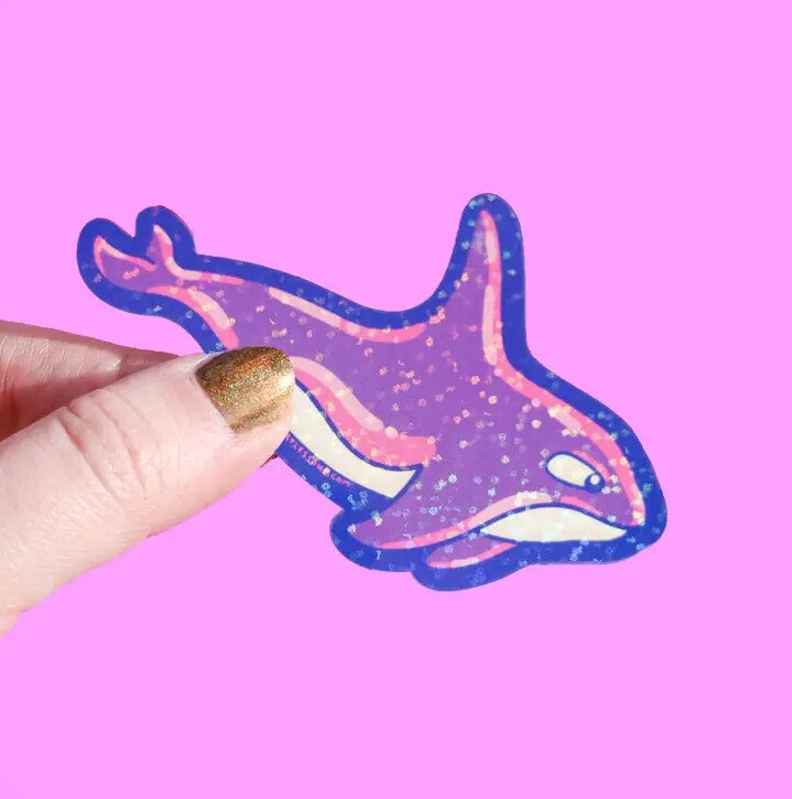 Glitter Orca sticker