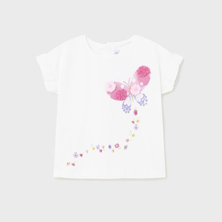 Mayoral Infant Butterfly Tee- White