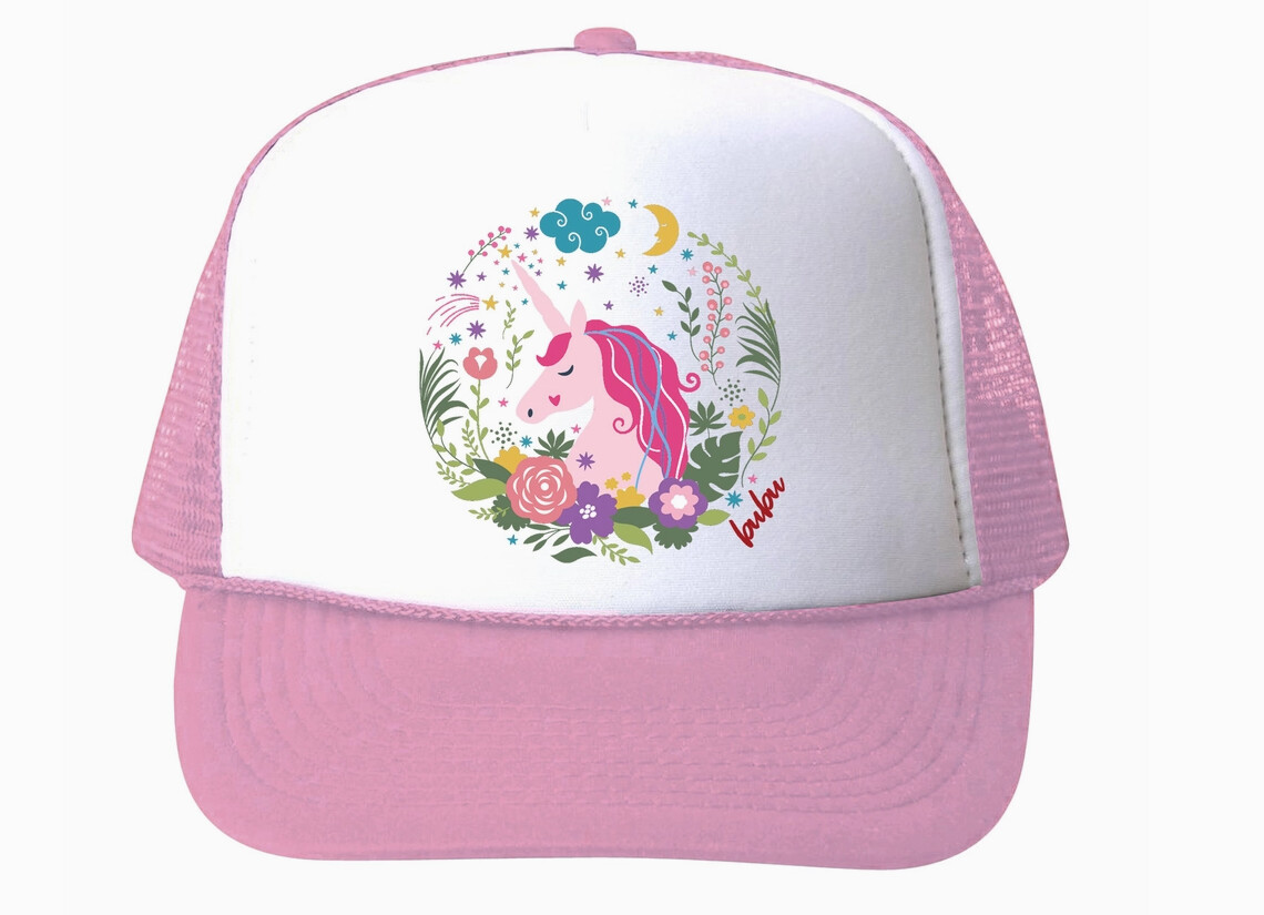 Bubu Unicorn Flowers toddler trucker hat- 18m-4y