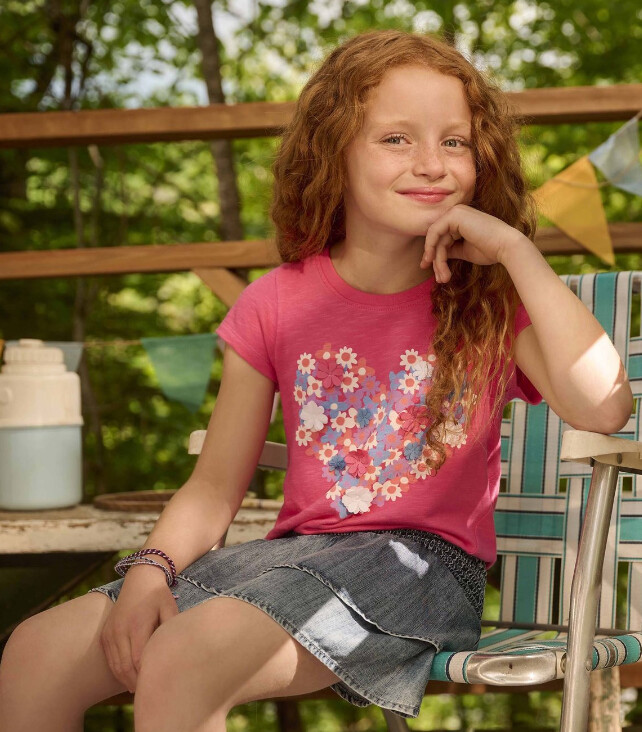 Hatley Heart Tie Front Tee- Hot Pink