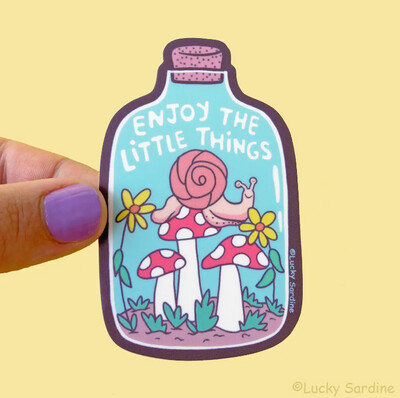 Enjoy Little Things Mushroom Sticker