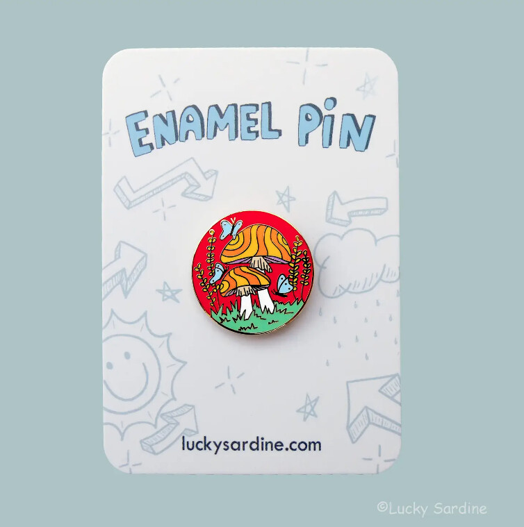 Groovy Toadstools Enamel Pin