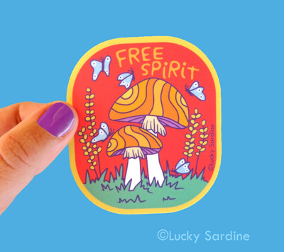Free Spirit Toadstool Sticker