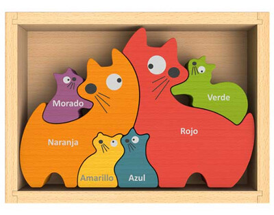 Begin Again Cat Family Bilingual Puzzle