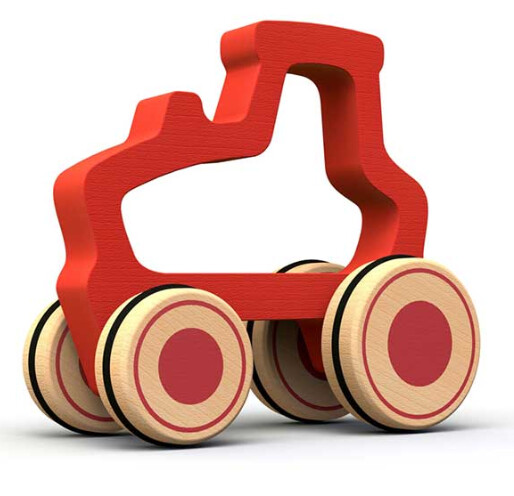 Begin Again Push Tractor- Red