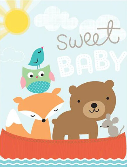GinaB Baby Card- Animal Canoe