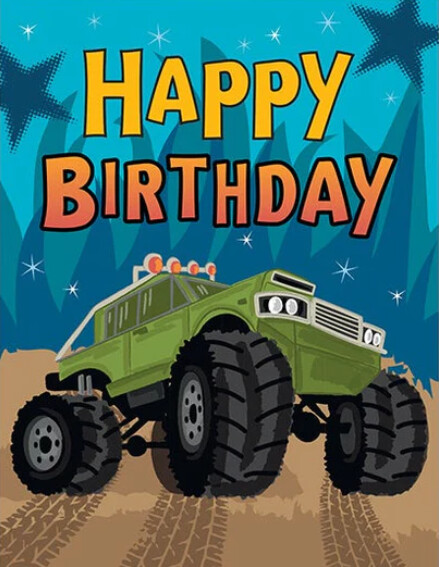 Gina B Birthday Greeting Card- Monster Truck