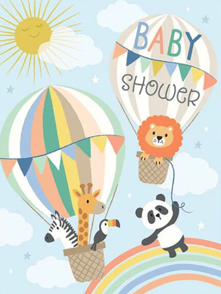 Gina B Baby Greeting Card- Hot Air Balloon