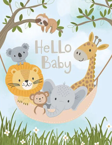 Gina B Baby Greeting Card- Safari Hammock
