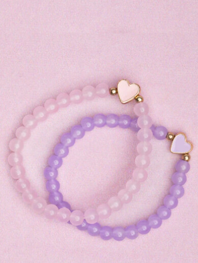 Great Pretenders 2pk Heart Bracelets- Pink &amp; Purple