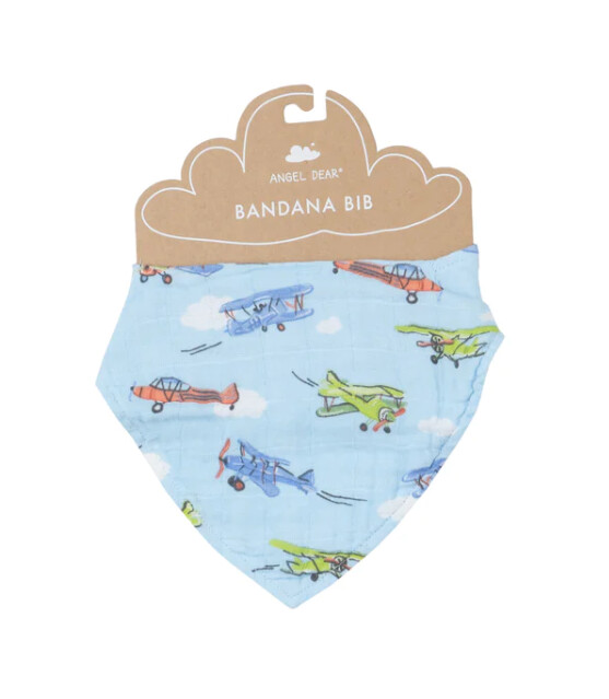 Angel Dear Bandana Bib- Vintage Airplanes