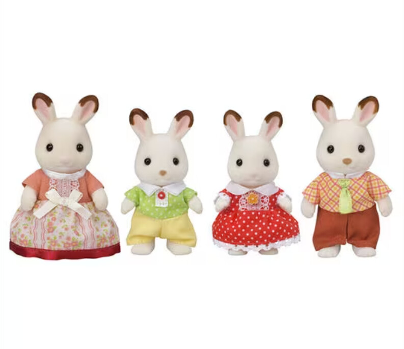Calico Critter Chocolate Rabbit Family