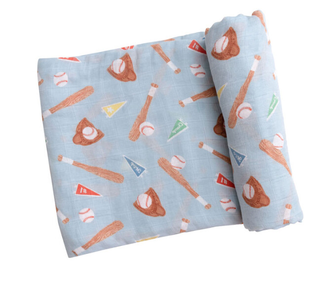 Angel Dear Muslin Swaddle Blanket- Baseball