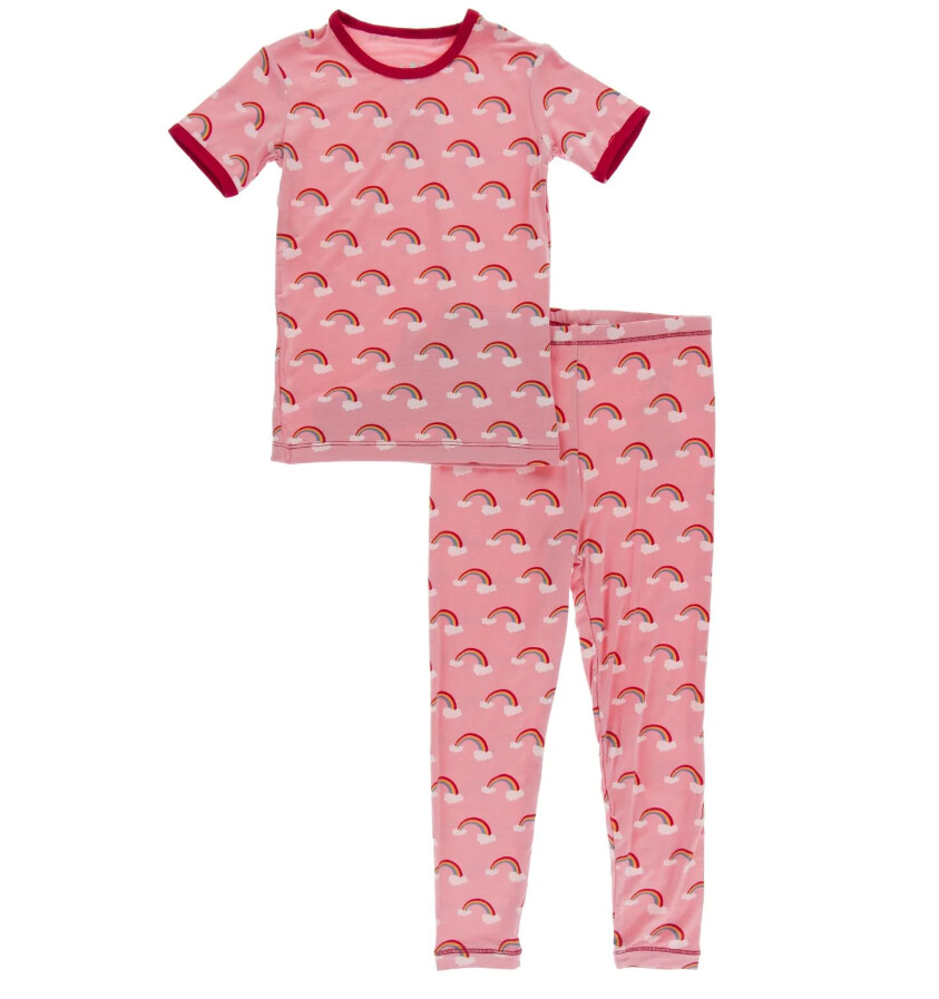 Kickee Girls Rainbow Pajama- Strawberry Rainbows