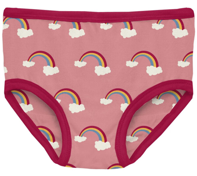 Kickee Girls Bamboo Underwear- Pink Rainbow