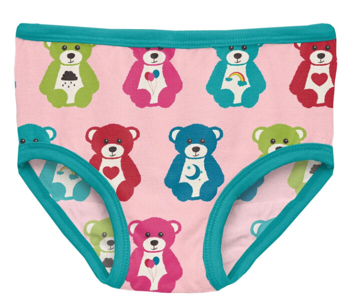 Kickee Girls Bamboo Underwear- Happy Teddy