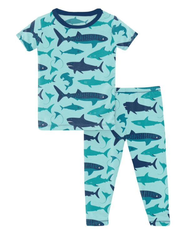 Kickee Short Sleeve Pajamas- Shark