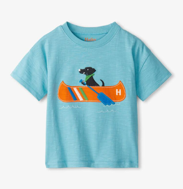 Hatley Infant Canoe Dog Tee- Light Blue