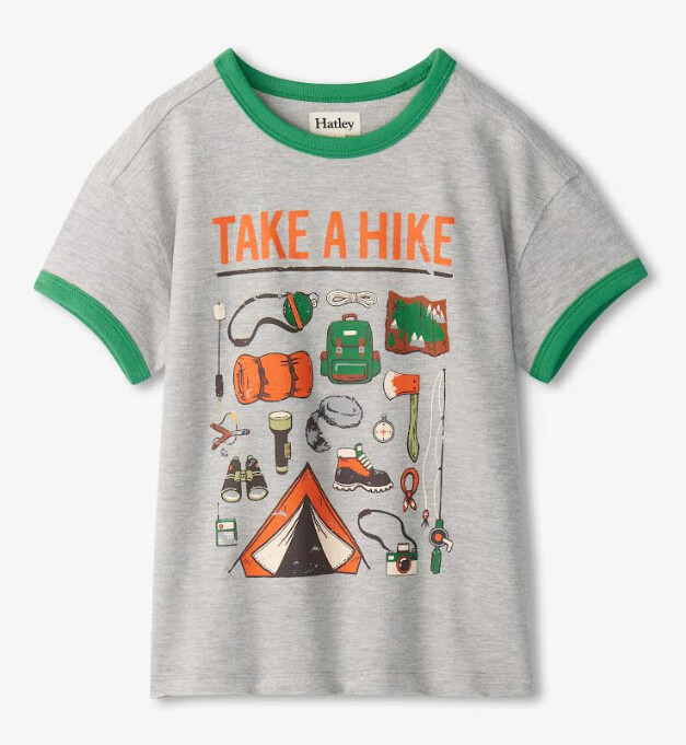 Hatley Take A Hike Tee- Heather Grey