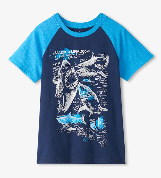 Hatley Sharks Raglan Tee- Navy
