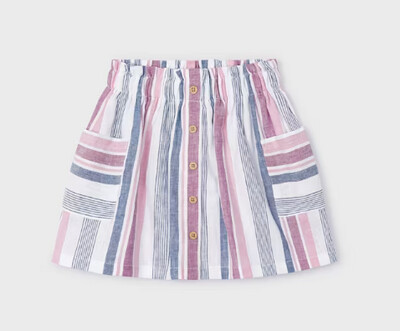 Mayoral Stripe Pocket Skirt- Mauve
