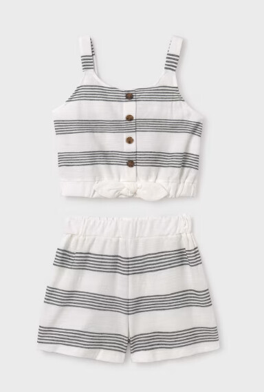 Mayoral Jr Striped Short Set- Black
